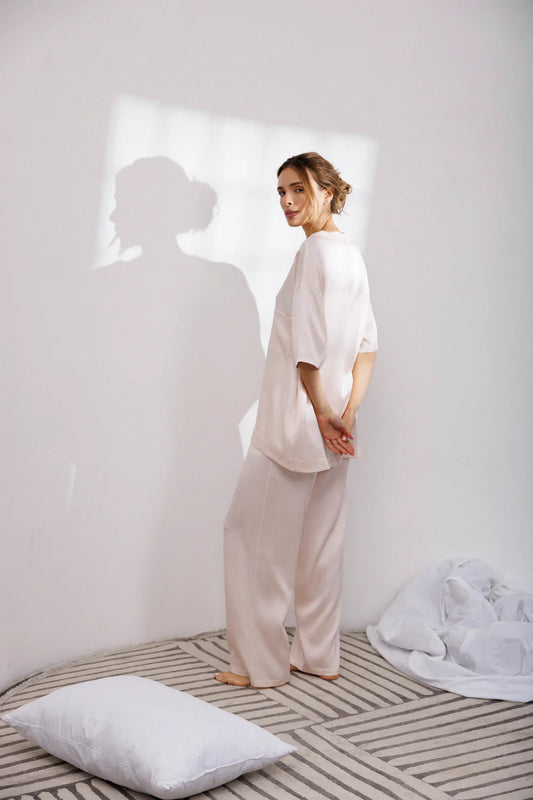 Bubble Silk Relaxed Pants