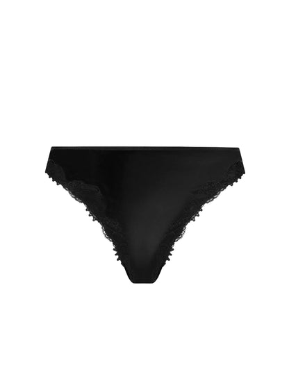 Black bikini bottom on a white background