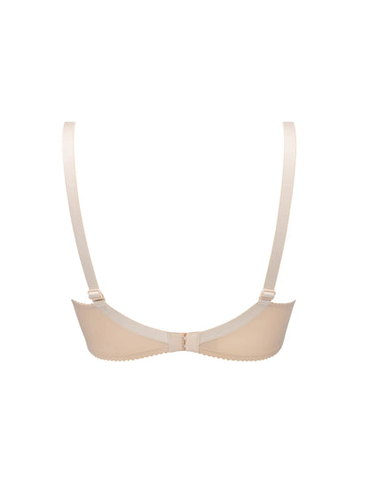 Beige bra on a white background