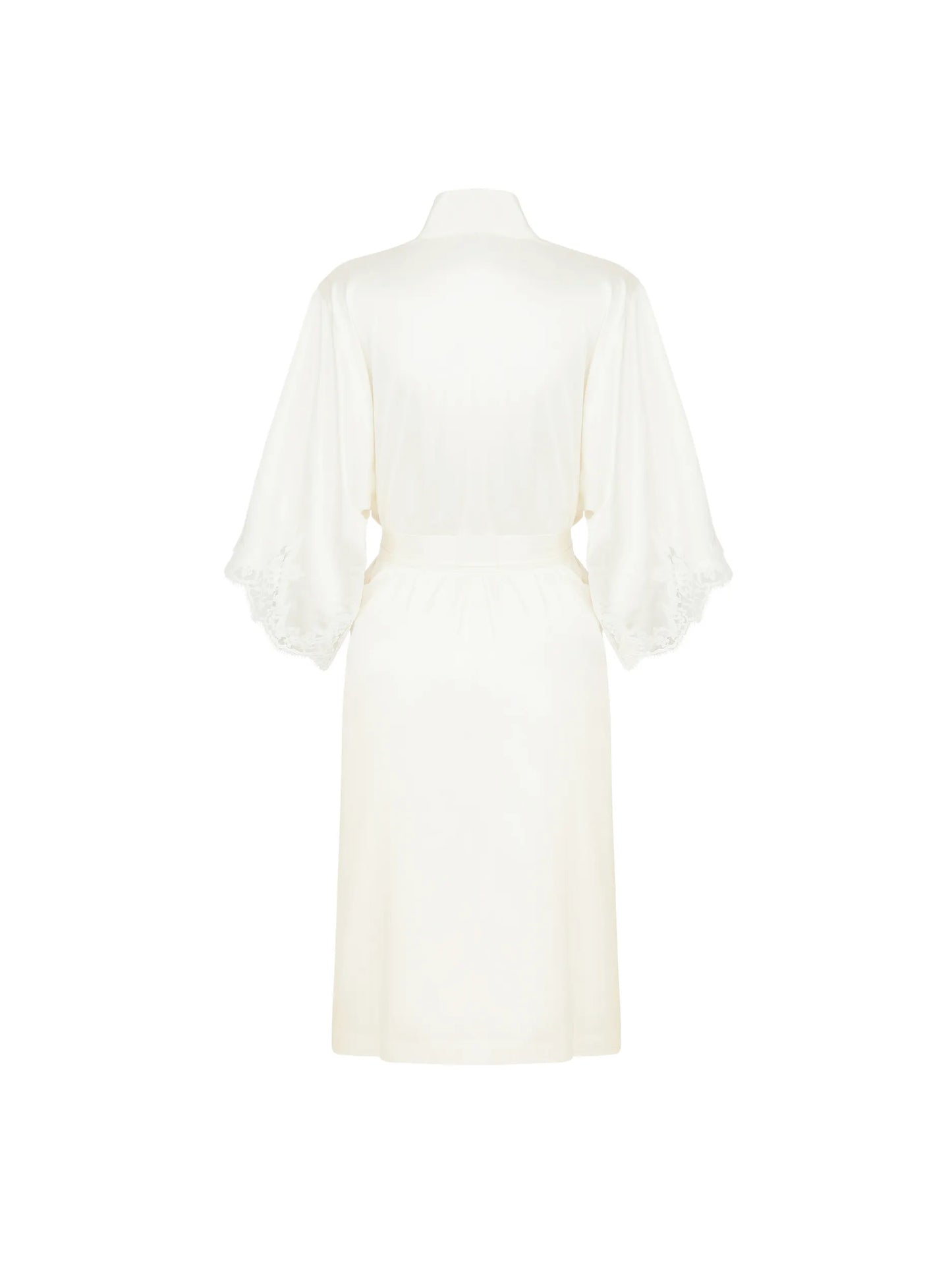 White dress with sheer sleeves on a white background