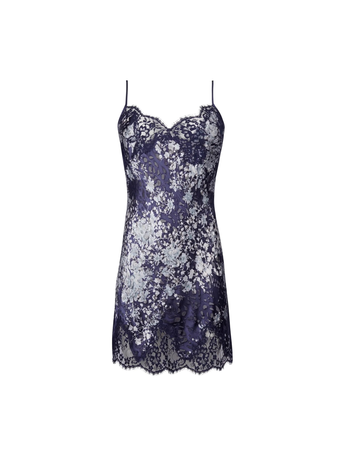 Picture without background of a luxurious chemise from Deesse En Glam line by Lise Charmel in marine colour. 
