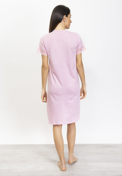 This housecoat is crafted from fine pointelle cotton for a smooth touch and subtle texture.
