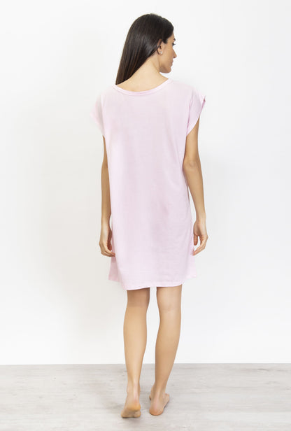 Hearts Print Cotton Short Dress
