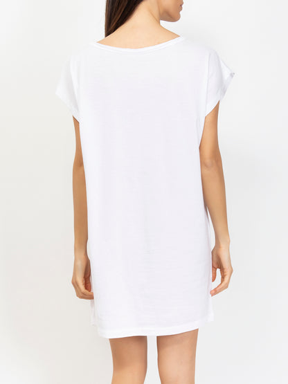 Cap Sleeve Cotton Short Dress