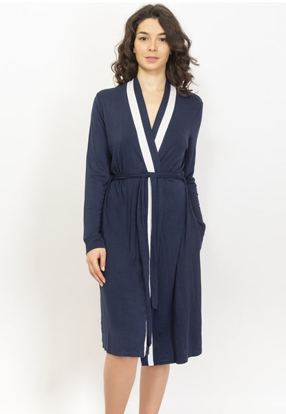 Long Sleeve Soft Dressing Robe by SIeLEI Italy