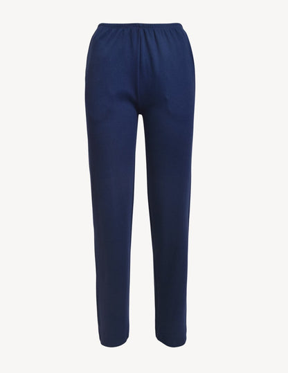 Navy blue two-piece cotton pajamas set by SIeLEI from Italy at DiModa Lingerie Toronto